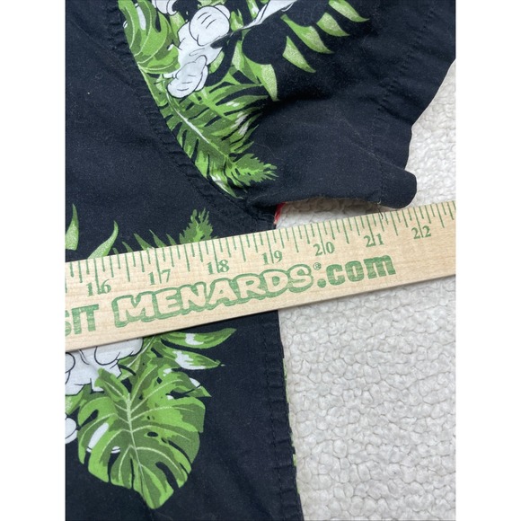 DISNEY MICKEY MOUSE MENS BUTTON SHIRT‎ SIZE Small HAWAIIAN FLORAL 2 TONE POCKET - Picture 4 of 6